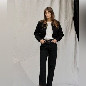 Buck Mason Rider High Rise Jeans in Black Size 27